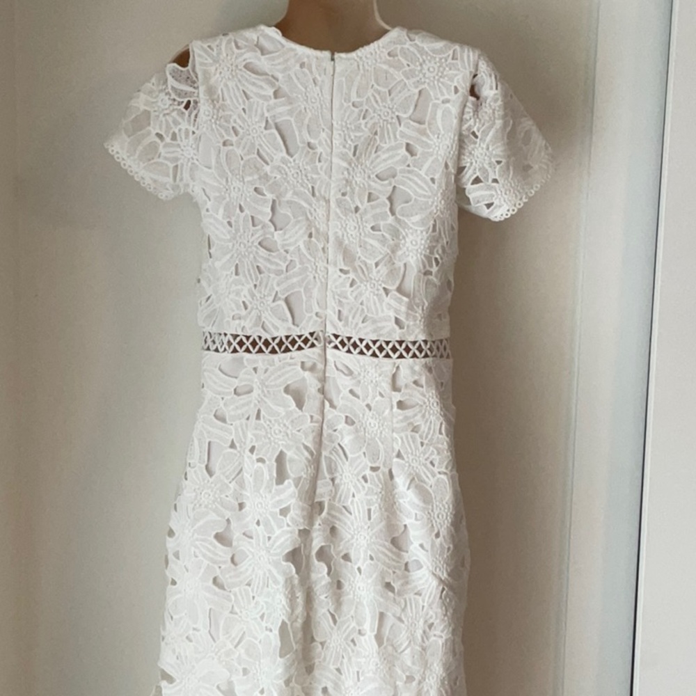 NY Collection Elegant White Lace Evening Gown size S - Picture 5 of 12